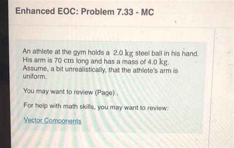 Solved Enhanced EOC Problem 7 33 MC An Athlete At The Gym Chegg