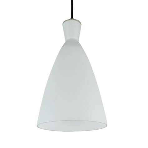 White Opaline Glass Pendant Light By Philips 1960s 1591