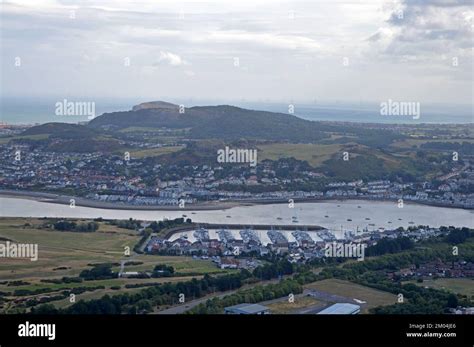 deganwy marina views  conwy mountain stock photo alamy