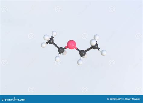 Diethyl Ether Molecule Isolated Molecular Model 3d Rendering Stock