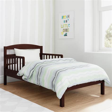 Baby Relax Jackson Kids Wood Toddler Bed With Safety Guardrails Espresso