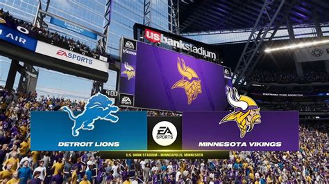 Lions Vs Vikings Week 7 Simulation Madden 25 Rosters Youtube