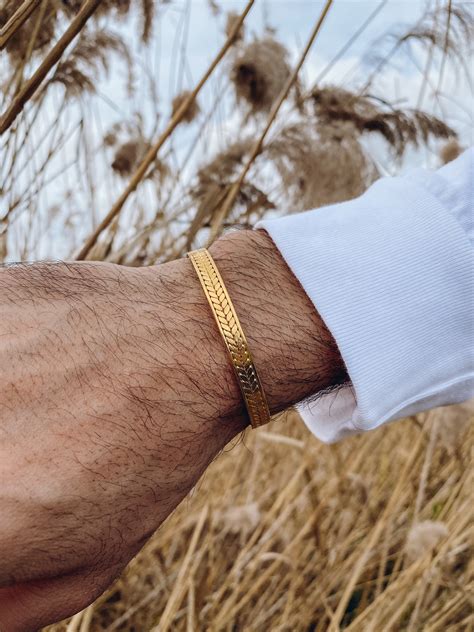 Men S Bracelet Cuff Bracelet Men Gold Bangle Bracelet Etsy