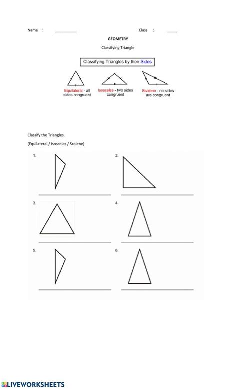 Classifying Triangles By Sides And Angles Worksheet