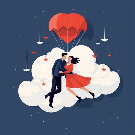 Premium Ai Image Flat Illustration Of Couple Falling In Love Perfect