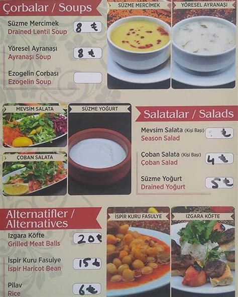 Menu at Erzurum Cağ Kebap Istanbul Mahallesi