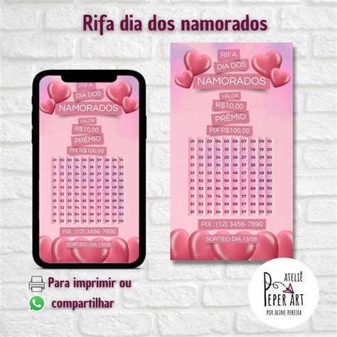 Jogos Para O Dia Dos Namorados - Cartela Rifa Dia dos Namorados | Elo7 Produtos Especiais