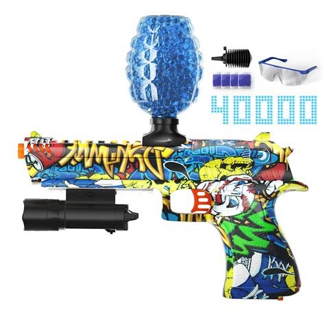 Buy Splatter Ball Automatic Gel Ball Blaster Pistol With 40k Water Beads And Hd Goggles Desert