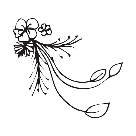 Hand drawn flowers for decoration. Line art Hand drawn flowers in ...