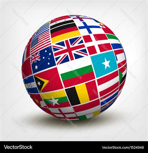 Flags Of The World In Globe Royalty Free Vector Image