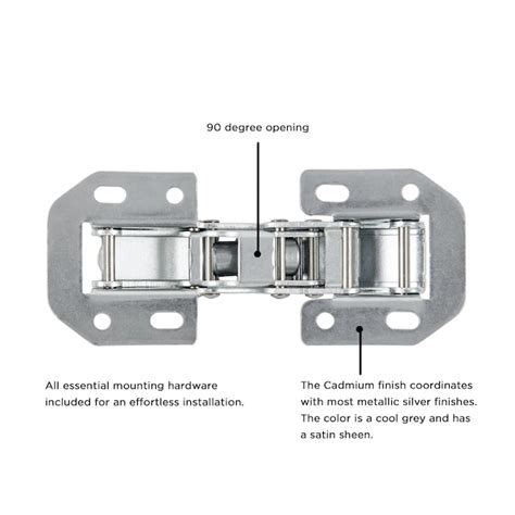 Hickory Hardware 90 Degree Concealed Cadmium Cabinet Hinge 10 Pairs 10 Pieces P6992 C 10b At