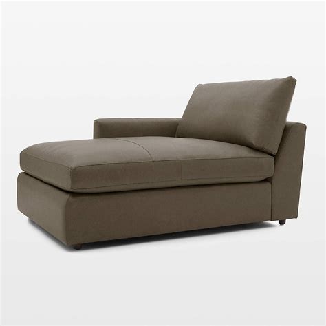 Lounge Deep Leather Left Arm Chaise Lounge Reviews Crate Barrel