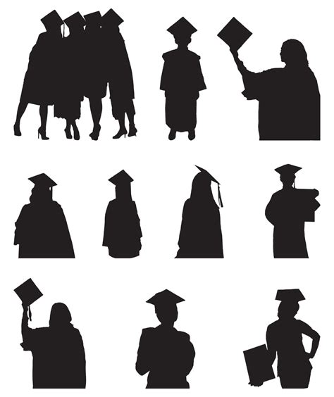 Graduation Silhouettes Graduation Vector Graduation Silhouette Black