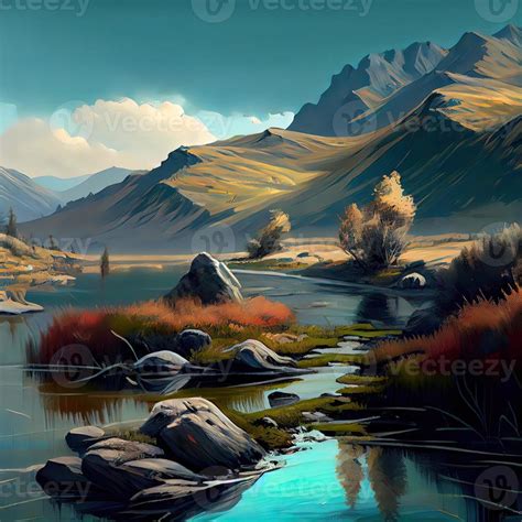 Landscape Art - Ai Generated 22416557 Stock Photo at Vecteezy