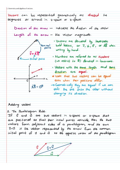 1. Geometry and algebra of vectors - BIO1000 - Studocu