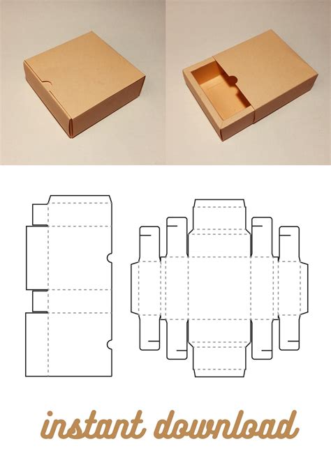 Slide Box Template Drawer Box Drawer Gift Box Slider Box Sliding