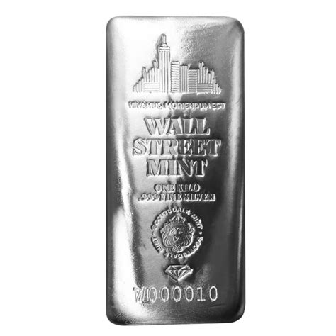 Buy The Scottsdale Mint Wall Street Silver Kilo Bar Monument Metals