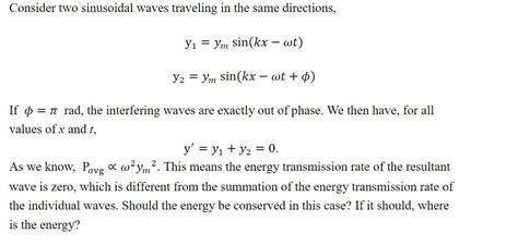 Solved Consider Two Sinusoidal Waves Traveling In The Same