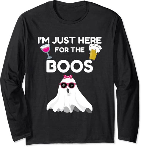 Halloween Shirts For Women Im Just Here For The Boos Wine