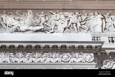 Antique Decorative Frieze Fresco Trompe L Oeil Illusionist Painting