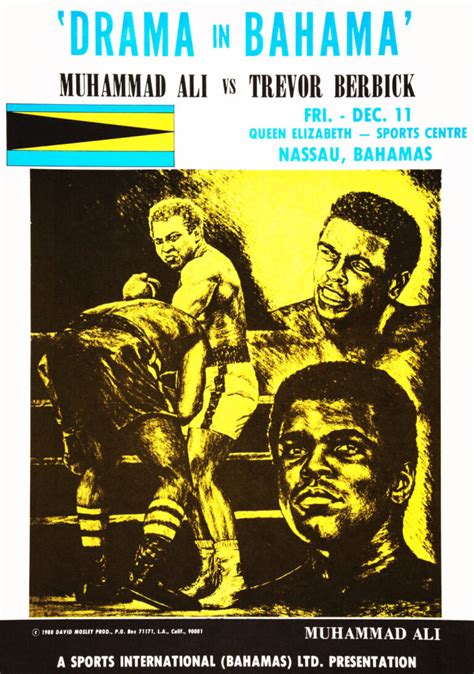 Muhammad Ali vs. Trevor Berbick 1981 Fight Poster - Drama in Bahama ...