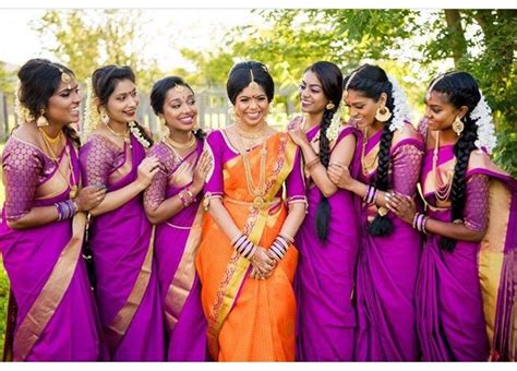 Bridesmaids Saree Tamil Wedding Indian Bridesmaids Bridesmaid Saree