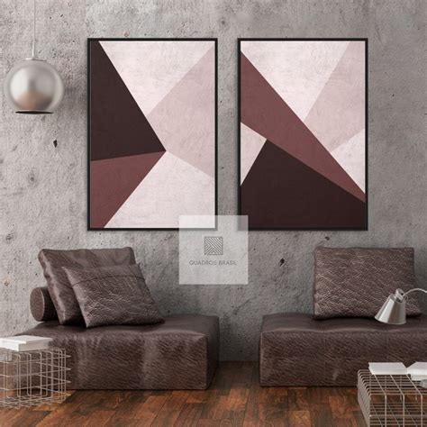 Quadro Decorativo Abstrato Duo Geom Trico Textura Moderno Madeiramadeira