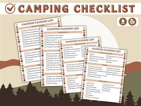 Camping Checklist - Etsy