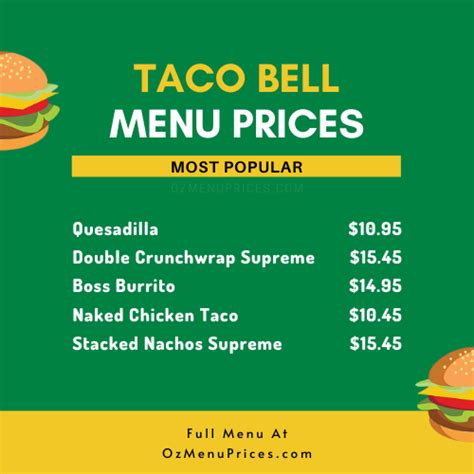 Taco Bell Menu & Prices in Australia : r/OzMenuPrices