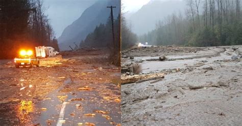 Two Mudslides Close Trans Canada Highway Between Hope And Chilliwack