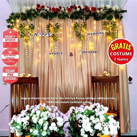 Jual Dekor Dekorasi Backdrop Photobooth Kain Hiasan Lamaran Tunangan