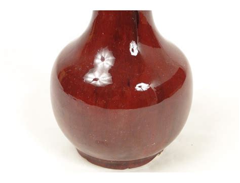 Chinese Porcelain Vase Ox Blood Red China Signed Eighteenth Century