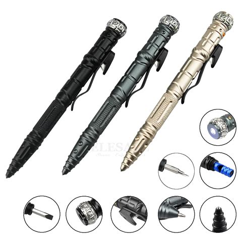 8 In 1 Multi Function Outdoor Survival Tactical Pen Self Defense