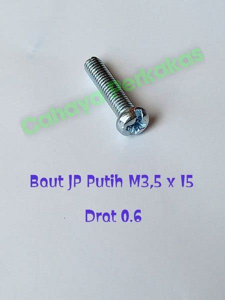 Jual S Baut JP Putih M3 5 X 15 Putih Galvanis Obeng Plus High Quality