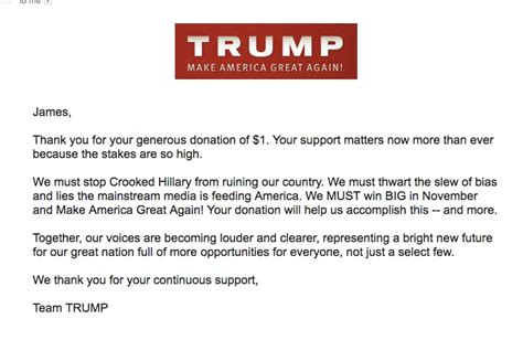 Donald Trumps Campaign Website Wont Let Some Cancel Recurring Donations