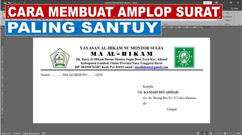 Detail Contoh Amplop Surat Resmi Koleksi Nomer 23