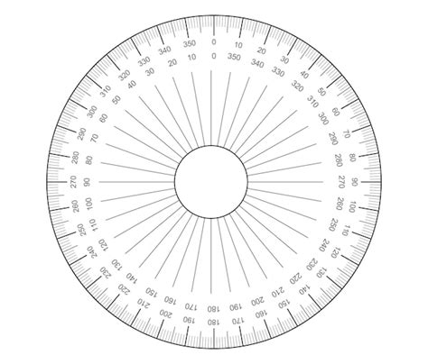 Full Degrees Protractor Measuring Instrument Vector Off