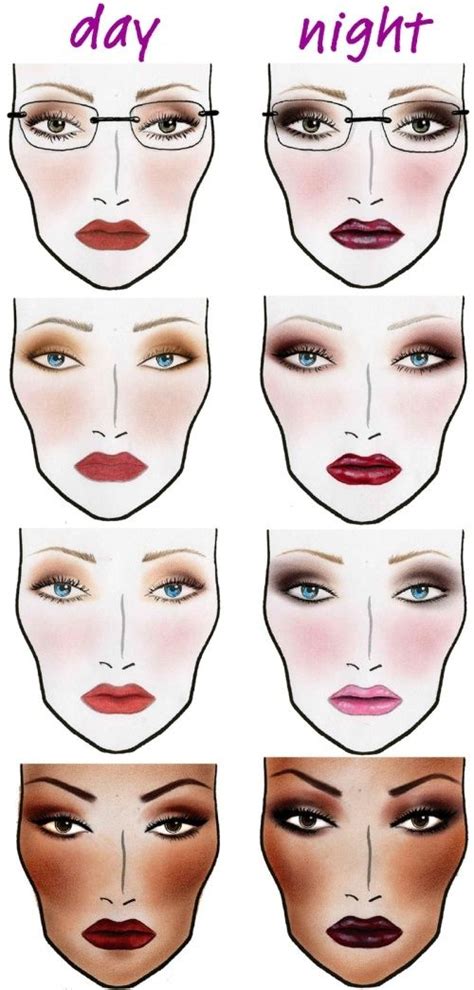 Makeup Types Makeup Face Charts Night Makeup Makeup Charts