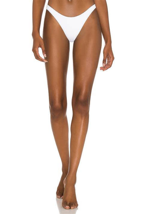 Vitamin A California High Leg Bikini Bottom In White EcoRib REVOLVE