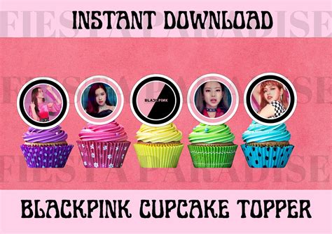 Printable Blackpink Cupcake Topper Blackpinkcake Topper Kpop Party