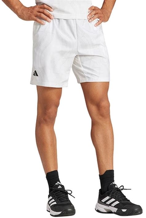 Adidas Men's Club Graphic Tennis Shorts (White/Grey One)