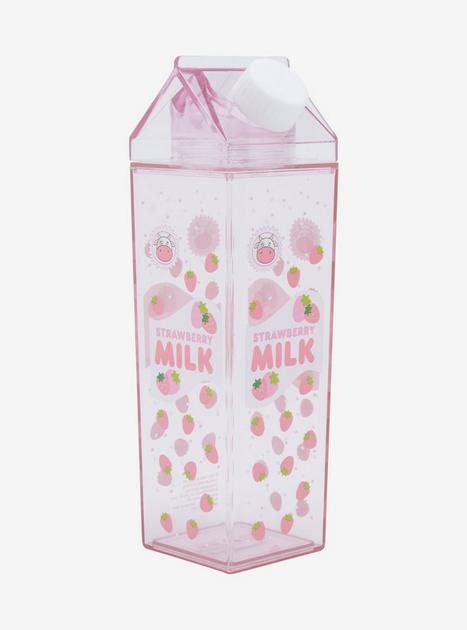 Strawberry Milk Allover Print Milk Carton Water Bottle Boxlunch