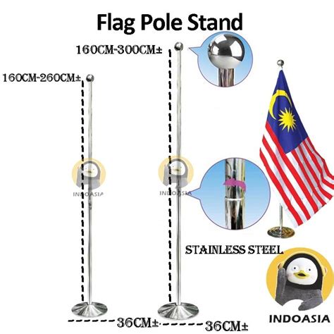 Flag Pole Stand Indoor Tiang Bendera Stainless Steel Flag Pole With