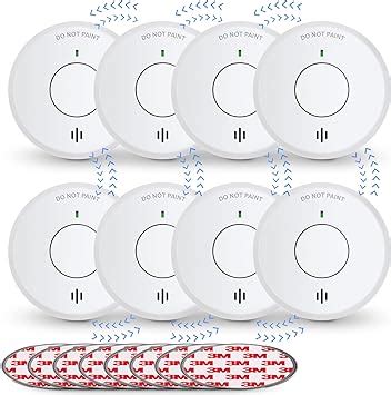 Ecoey Smoke Alarm Wireless Interconnectable Fire Alarm With Built In