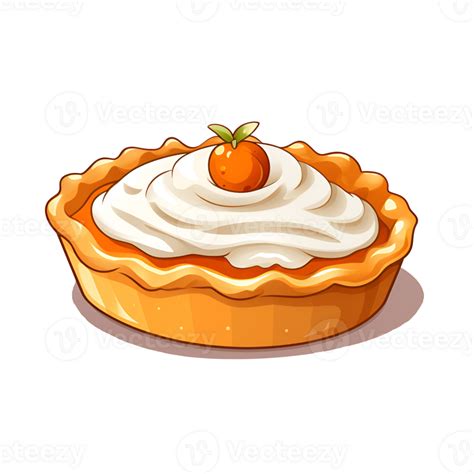 Cartoon Style Pumpkin Pie Pumpkin Dessert Pumpkin Cake No Background