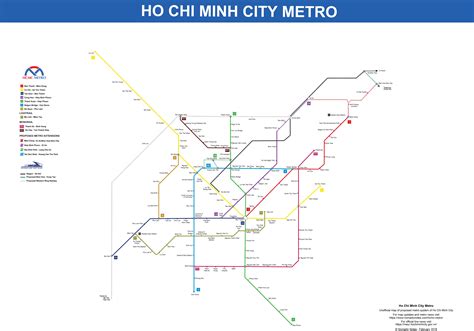ho chi minh city metro map unofficial map  proposed metro lines