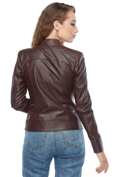 Amelia Women S 100 Real Brown Leather Jacket