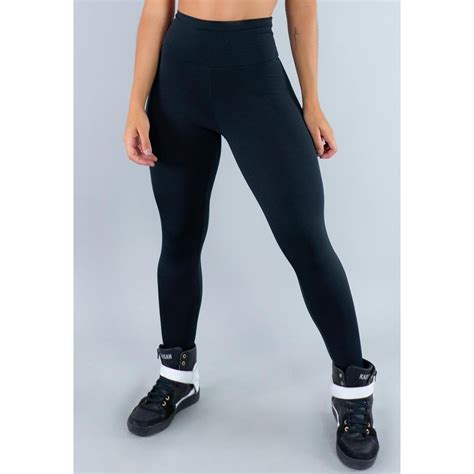 Calça Legging Lisa Cintura Alta Suplex Fitness Mvb Modas Feminina