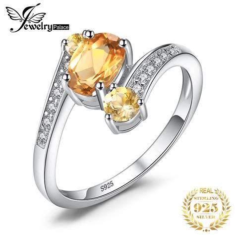 Jewelrypalace Anillo De Plata De Primera Ley Y Citrino Para Mujer