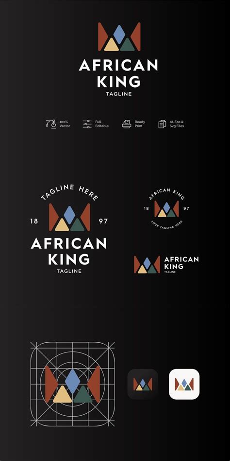 Africa King Logo Icon Design Vector